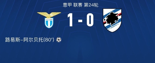 拉齊奧vs桑普多利亞：1-0！佩德羅中柱因莫比萊無果